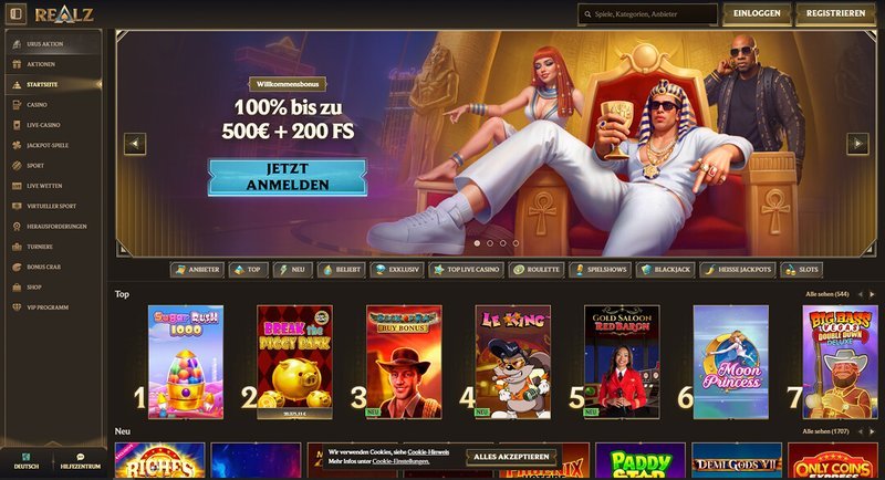 Image: Erlebnisvolle Online-Spielerfahrungen im Realz Casino - Erfolgreich in